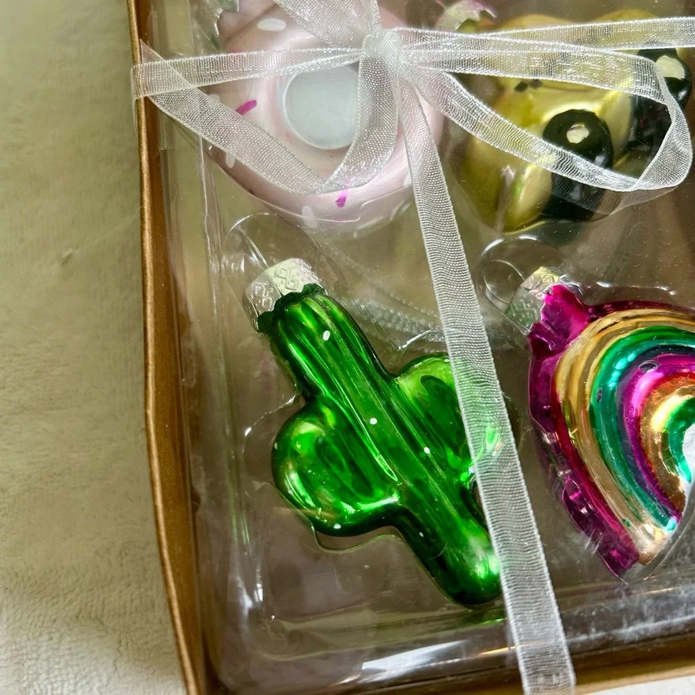 Target Bullseye Mini Christmas Glass Ornaments New